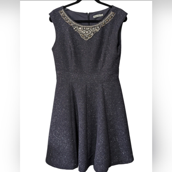 Elisa J Formal Dress Size 10 fit and flare beaded neck - Picture 1 of 5